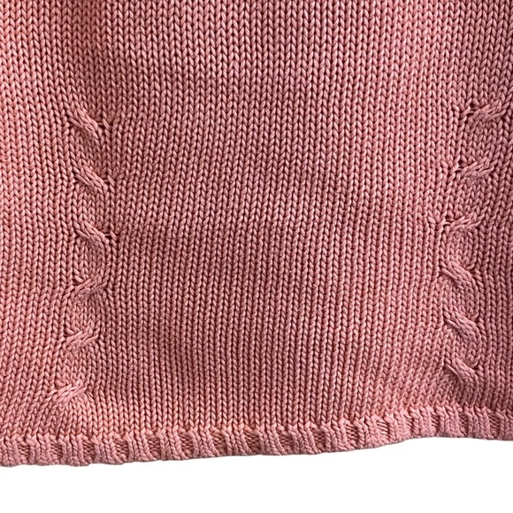 Talbots Peach Sweater Turtle Neck Tank Top Sleeveless Boxy Cut Chunky Medium - Picture 3 of 5